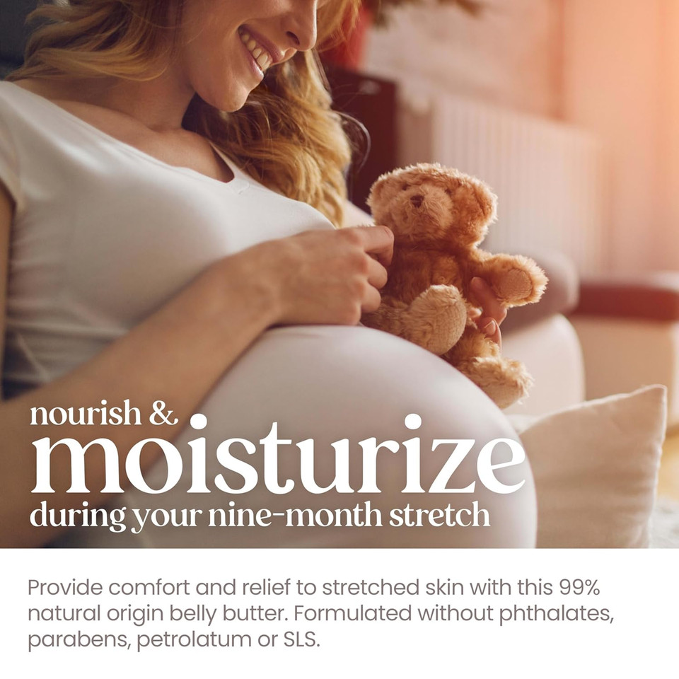 Burt'S Bees Mama Belly Butter Stretch Mark Cream For Pregnancy Massages Body & Reduces Scar Appearance, Prenatal & Postnatal Tummy Skin Care, Shea Butter & Vitamin E Rich Formula, 6.5 Oz Tub
