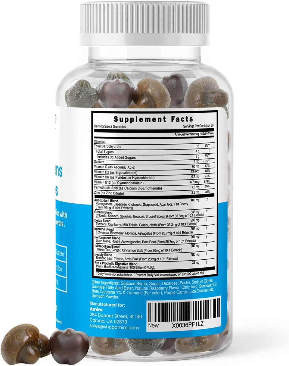 By Dr. Awan Super Greens Gummies, Fruits & Veggies Supplement, Green Superfood For Immunity, Metabolism, Liver Function & Nervous System, Essential 8 Greens, 180Ct, 90-Day Supply