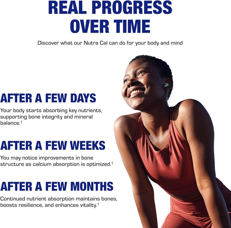 Calcium Magnesium D3 Bone Supplement For Women - Clinical Bone Strength Supplement With Magnesium Calcium Vitamin D3 & Boron Complex For Bone Maintenance - 120 Count Nutra Cal 1:1