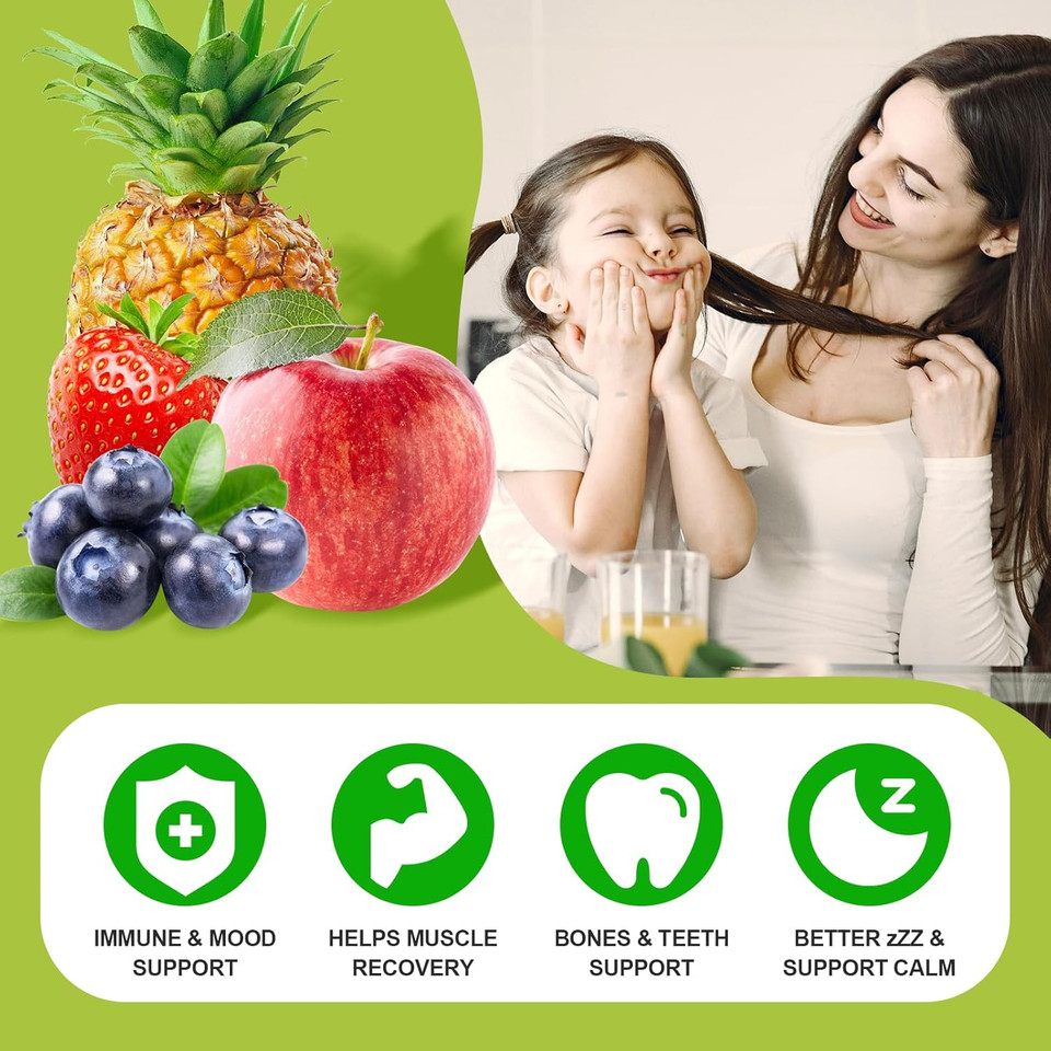 Calcium Magnesium Zinc Gummies With Vitamin D3, Sugar Free Calcium Gummies For Women Men, High Potency Magnesium Gummies For Bone & Muscle & Immune Health, Pineapple Flavor - 60 Count