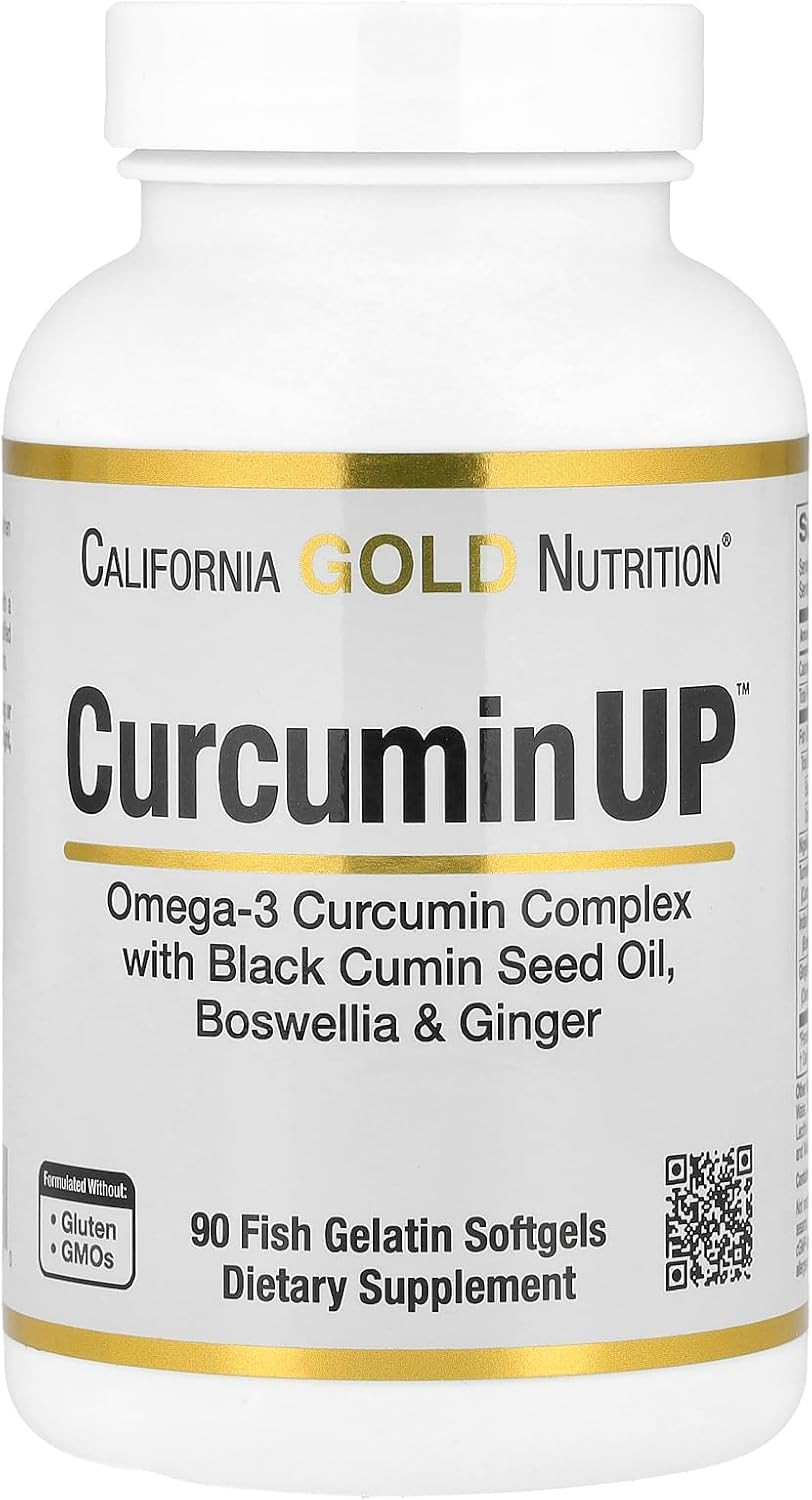 California Gold Nutrition Curcuminup With Omega-3 Curcumin Complex, Black Cumin Seed Oil, Boswellia And Ginger, 90 Fish Gelatin Softgels