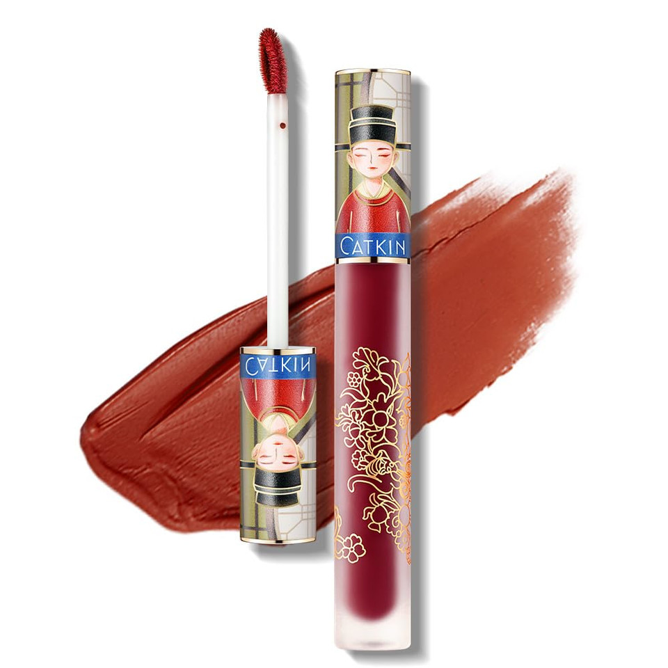 Catkin Semi Matte Liquid Lipstick Lip Gloss For Women Tinted High Pigmented, Waterproof Long Lasting Moisturizing Smooth Velvet Effect (C04)