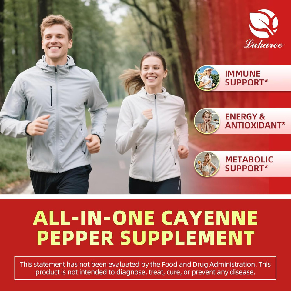 Cayenne Pepper Drops, 8-In-1 Complex - Elderberry, Turmeric Curcumin, Astragalus, Ginseng, Vitamin C & B12, Organic Liquid Supplement, Fast Absorbing Berry Flavor, 2 Fl Oz  Daily Wellness Support