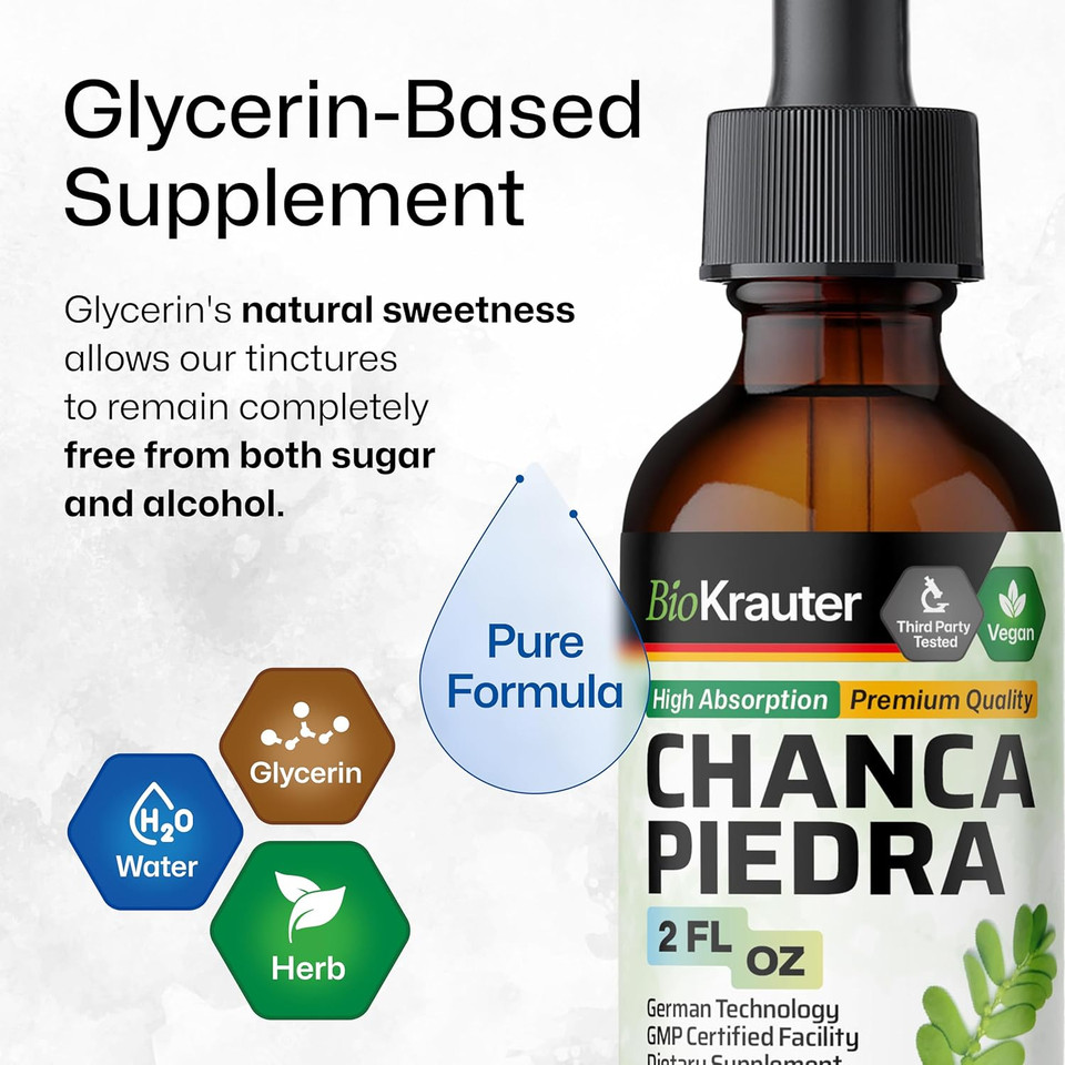 Chanca Piedra Tincture - Natural Kidney Health Support Liquid - Chanca Piedra Stone Breaker & Gallbladder Cleanse Formula - Vegan, Alcohol & Sugar Free Drops 2 Fl Oz