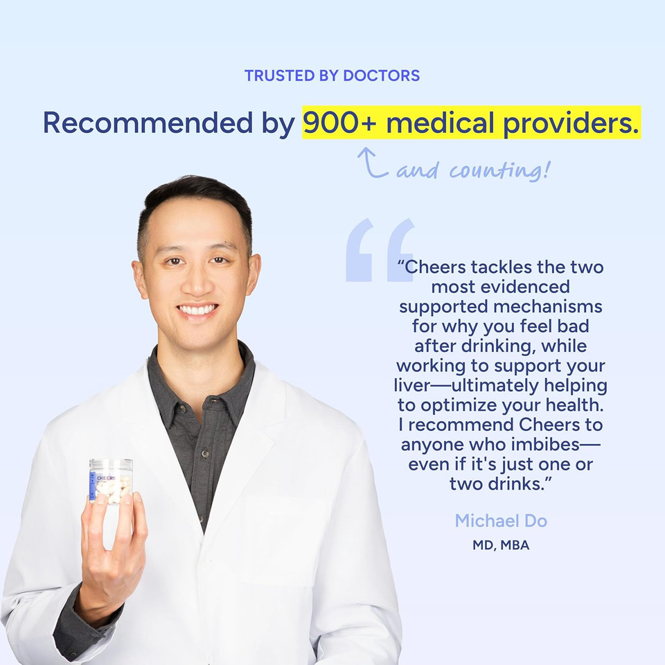 Cheers Restore | Supplement With Dhm + L-Cysteine | Feel Better After Drinking & Support Your Liver | 12 Doses | Dihydromyricetin, Cysteine, Prickly Pear, B-Vitamins, Ginger