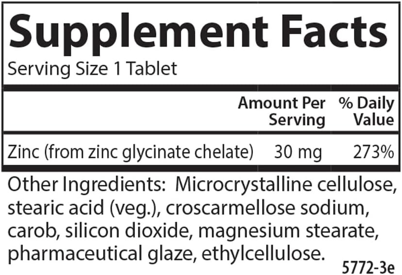 Chelated Zinc 250 Tabs