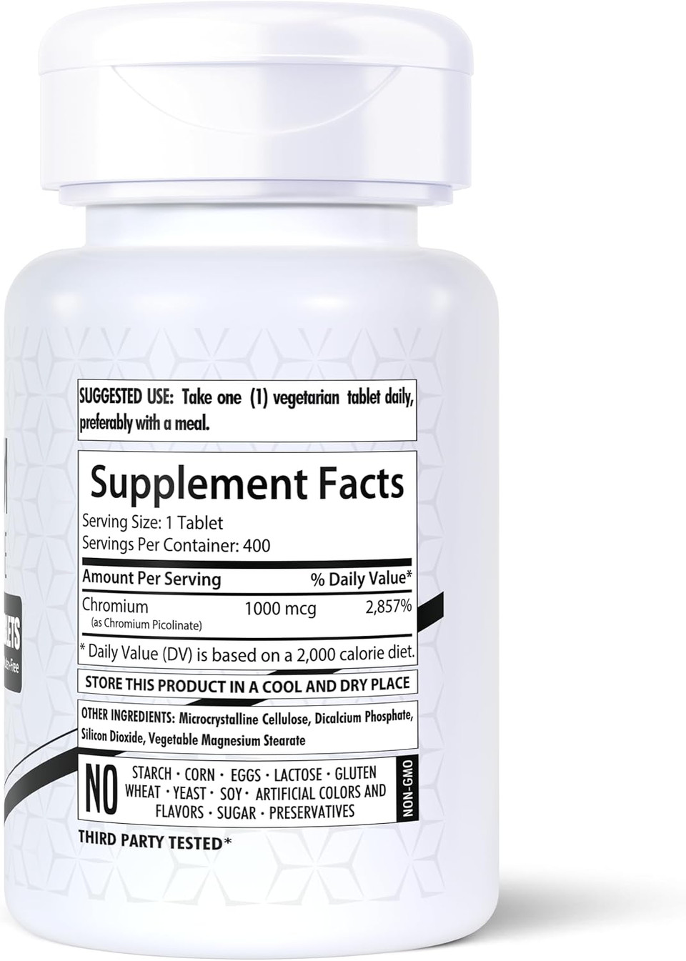 Chromium Picolinate 1000Mcg | 400 Tablets | Gluten-Free | Non-Gmo | Made In Usa