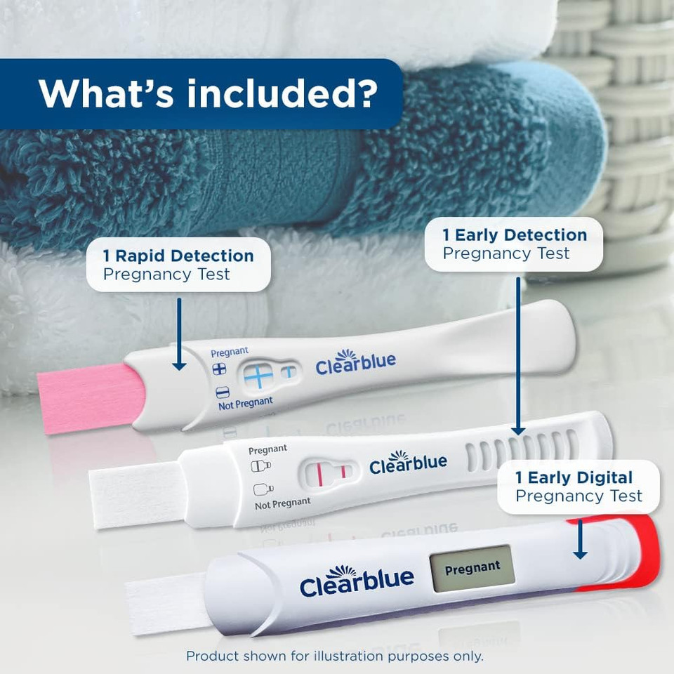 Clearblue Triple Assurance Pregnancy Test Kit, Home Pregnancy Tests, 3 Ways To Test, 3 Ct
