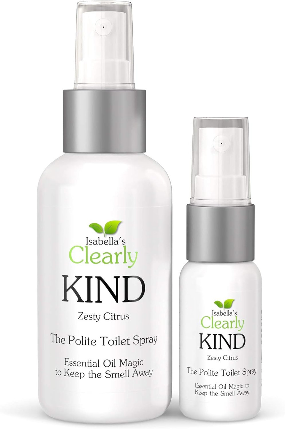 Clearly Kind, The Polite Odor Eliminator "Before You Poop" Toilet Spray | Pre Poo Essential Oil Magic Keeps The Smell Away | 4 Oz For Bathroom, 1 Oz Travel Size (Majestic Rose)