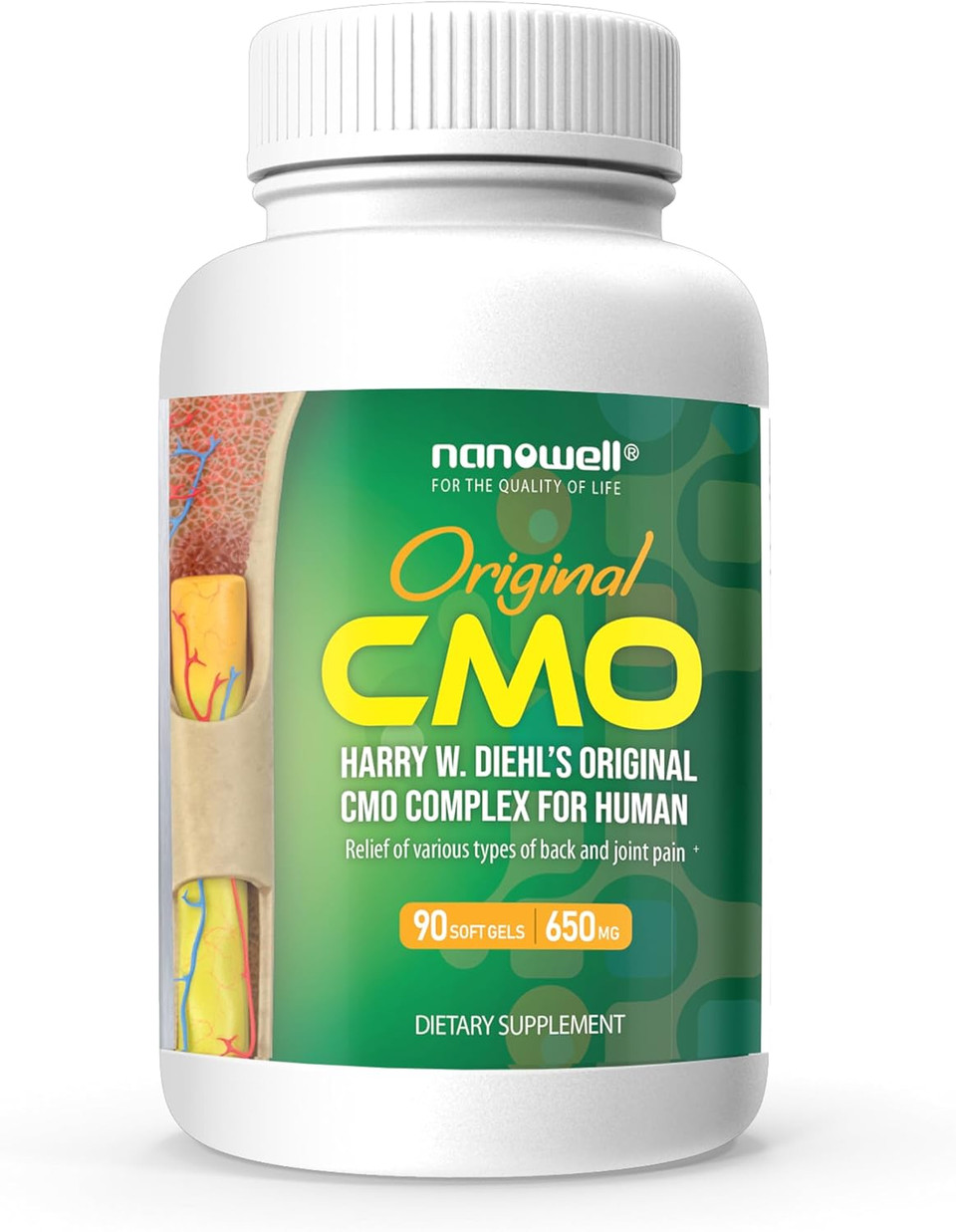 Cmo (Cetyl Myristoleate) 650Mg 90 Softgels - Joint Health Supplement, Support Back & Joint Pain, Cetyl Myristoleate, Cetylated Fatty Acids (90 Count)