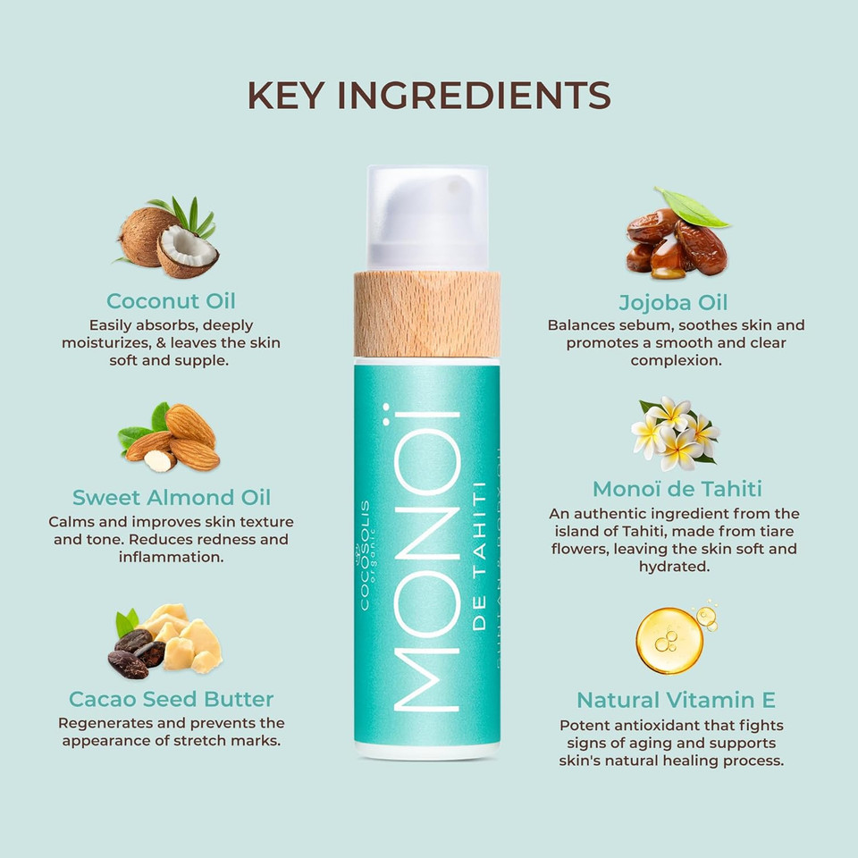 Cocosolis Monoi Tanning Bed Lotion Accelerator  Organic Tanning Oil With Vitamin E & Monoi De Tahiti  Tanning Lotion For A Fast Intensive Tan  Chocolate Tan  Nourishing Body Lotion (3.72)