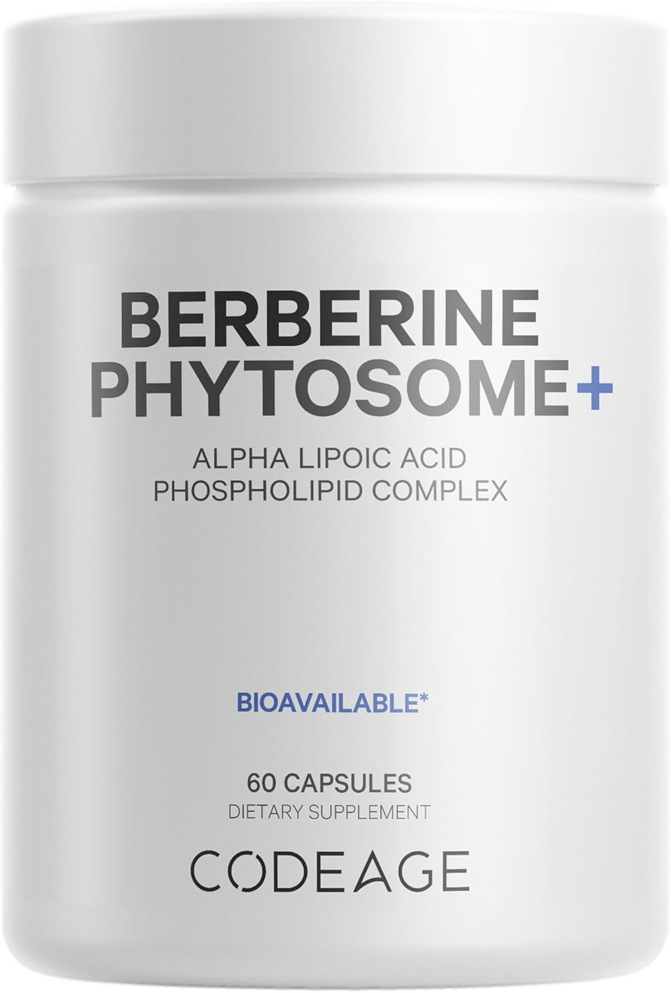 Codeage Berberine Phytosome Supplement - Berberine Hcl, Alpha Lipoic Acid, Phospholipid Complex - 2-Month Supply - Berberine Hcl - Berberine Hydrochloride - Gluten-Free, Non-Gmo - 60 Capsules