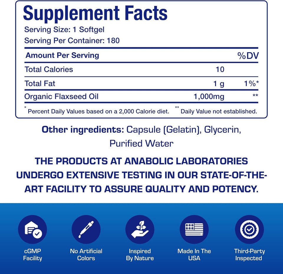 Cold Pressed Organic Flaxseed Oil 1000Mg Softgels - Non Gmo Organic Flax Seed Oil Rich In Naturally Occurring Omega 3 6 9 For Full Body Benefits - Fish Free Omega 3 Supplement (180 Softgels)