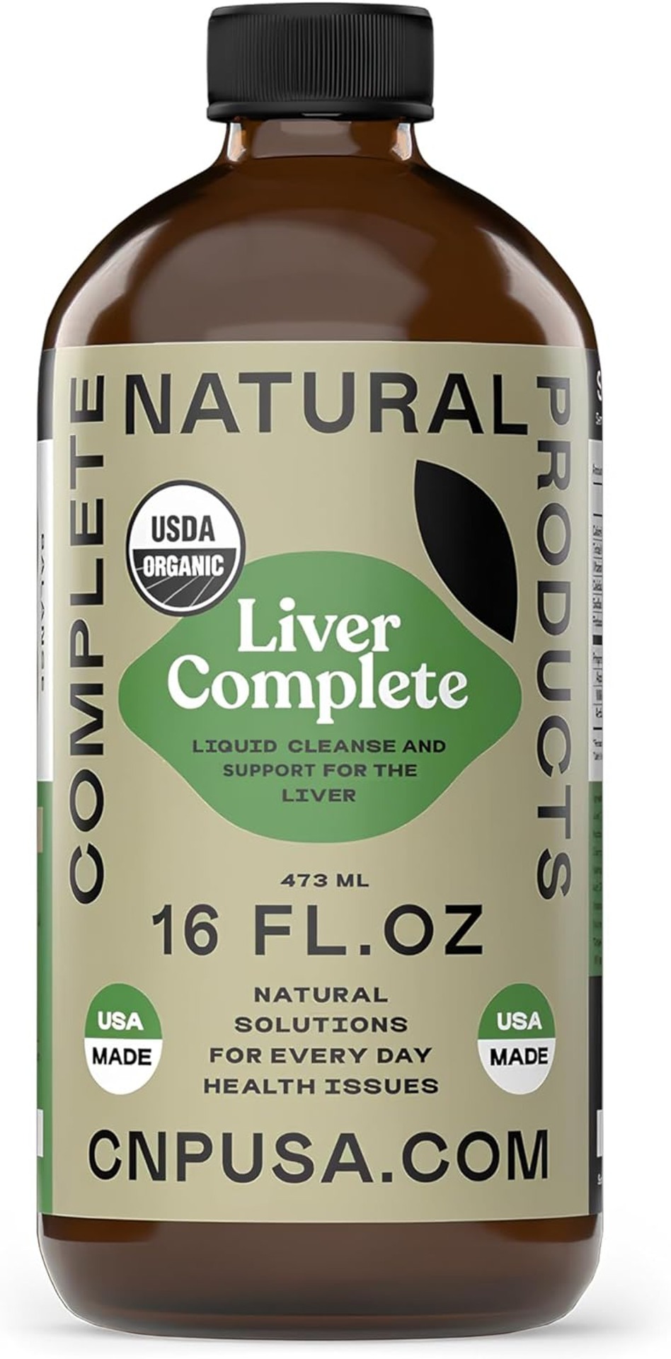 Complete Natural Products Liver Complete - 16Oz Glass Bottle, Liver Cleanse And Detox