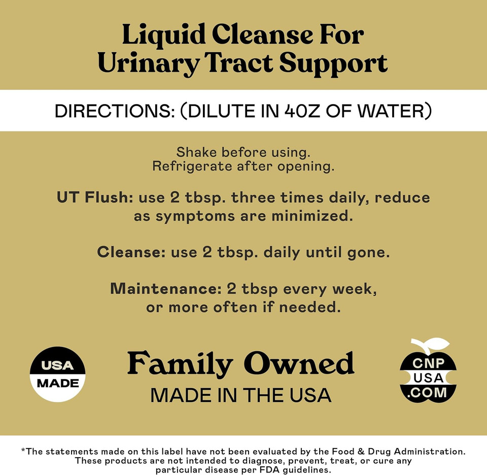 Complete Natural Products Urinary Tract Complete 16Oz - Liquid Supplement For Urinary Tract Health With Organic Cranberry, D-Mannose, Beet Root, Fennel Seed, And Turmeric
