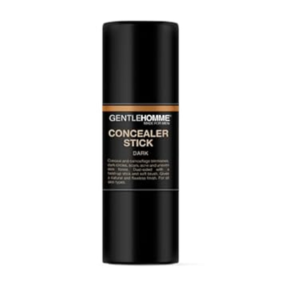 Concealer Stick - MenS 2-In-1 Concealer & Brush - For Blemishes, Dark Circles, Scars, Acne & Uneven Skin Tones - Natural Finish - All Skin Types - Vegan - Dark - 1 Stick