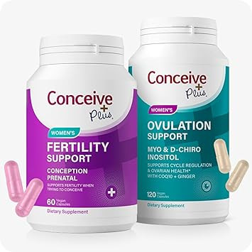 Conceive Plus Ovulation + Women'S Fertility Combo, Supports Fertility And Ovarian Regulation, 60 + 120 Capsules