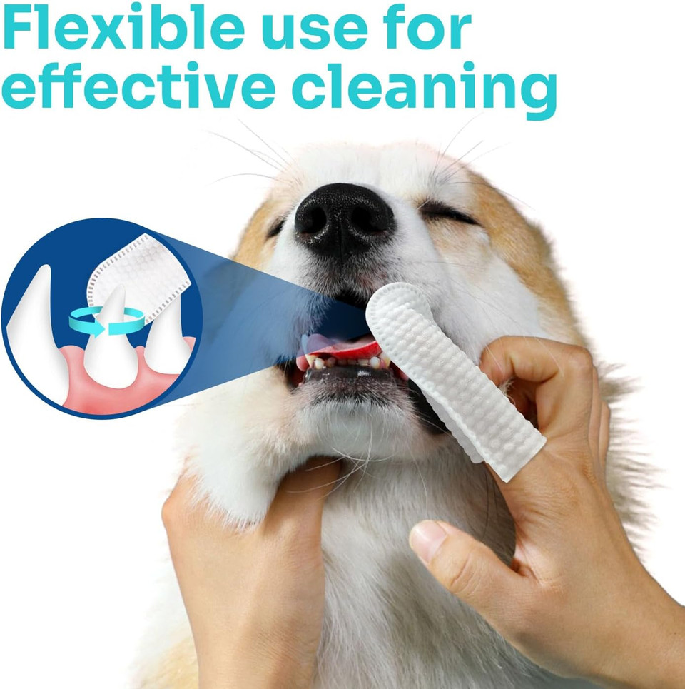 Conkote Dog Ear Wipes Cleaner Finger 50 Count, Cat Ear Cleaner, Reduce Plaque And Tartar, Ear Wipes For Dog Remove Ear Wax, Dirt And Debris Freshens Breath