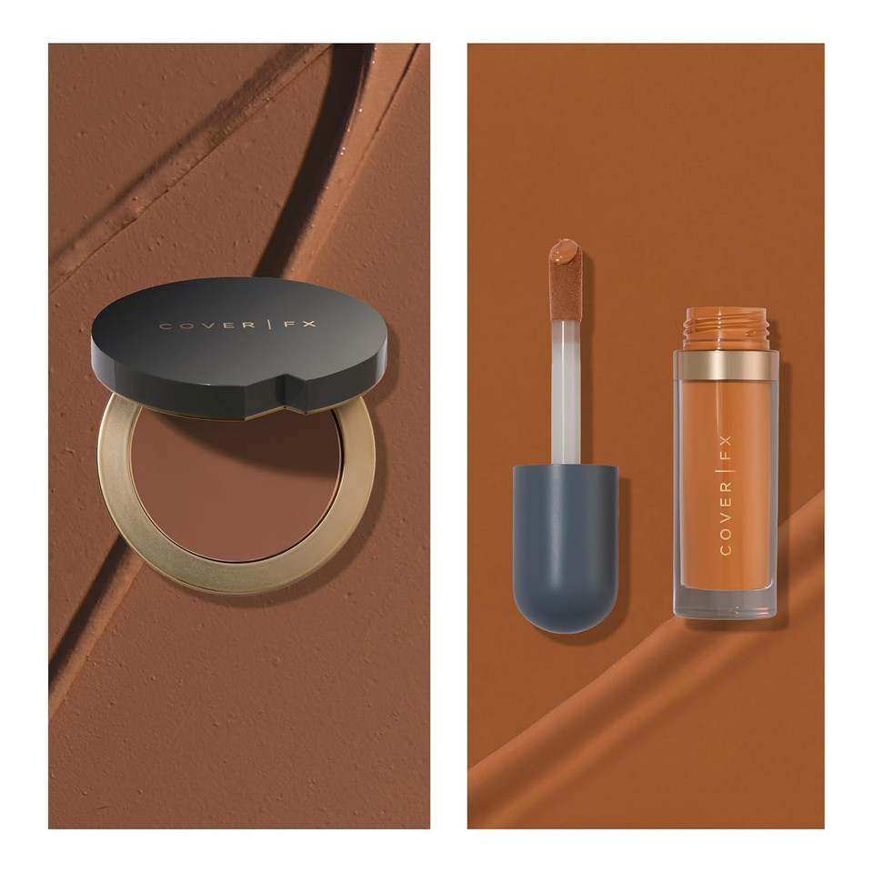 Cover Fx Discoloration Kit: Total Coverage Cream Foundation - D4 + Skin Discovered Longwear Concealer, R2 - Full Coverage