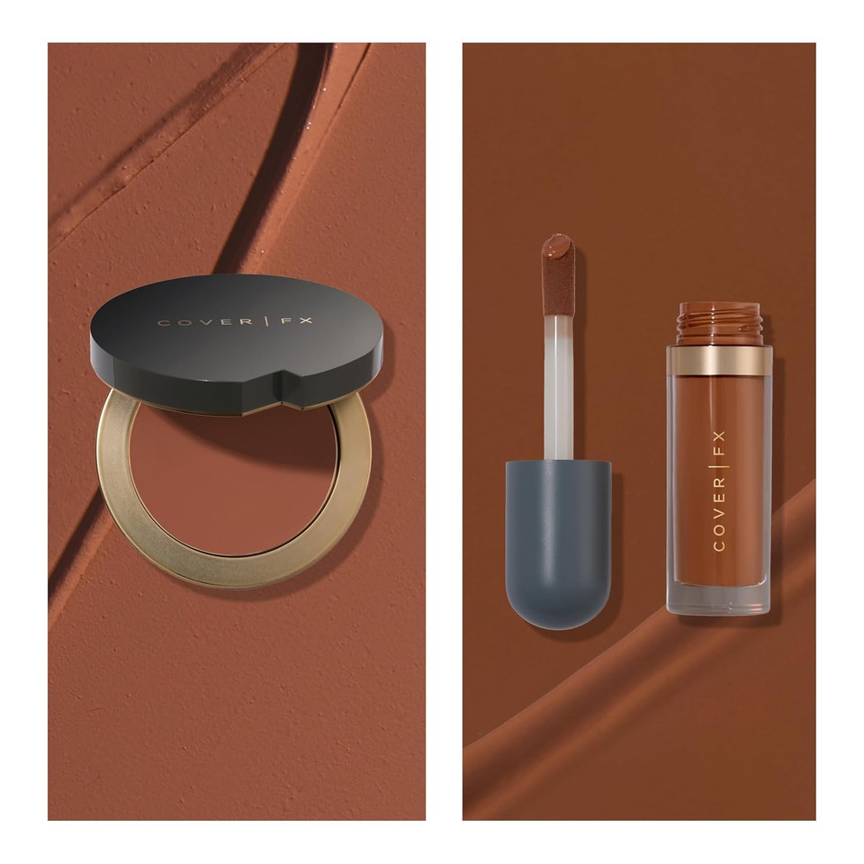 Cover Fx Discoloration Kit: Total Coverage Cream Foundation - R1 + Skin Discovered Longwear Concealer, R3 - Full Coverage