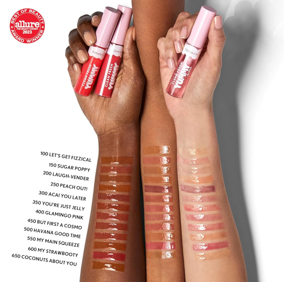 Covergirl Clean Fresh Yummy Plumper Lip Gloss, 800 Minter Is Coming, Plumper Gloss, Shiny, Vegan Formula, Easy To Apply, Minty Flavor, 0.33Oz
