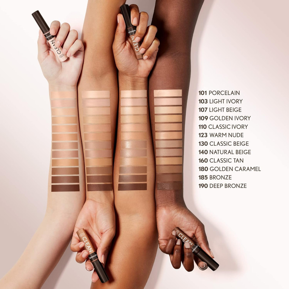 Covergirl Clean Invisible Concealer, Lightweight, Hydrating, Vegan Formula, Bronze 185, 0.23Oz