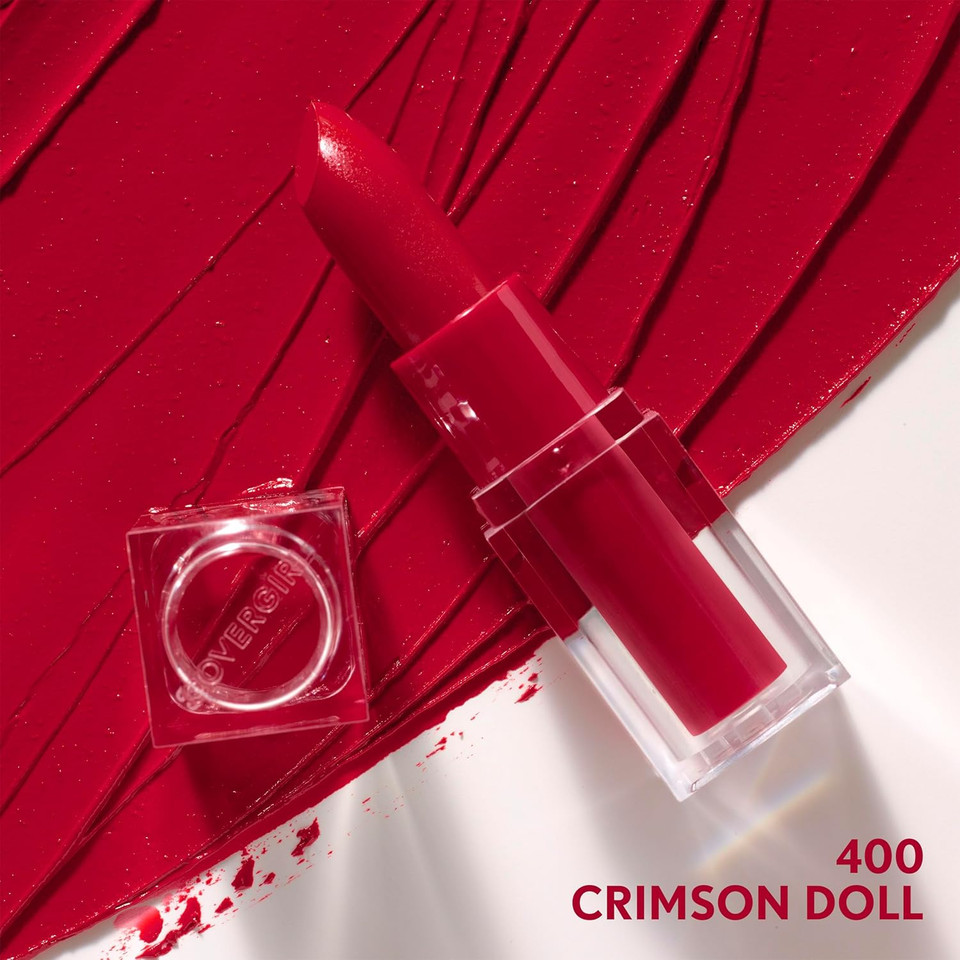 Covergirl Clean Lip Color, Crimson Doll, Satin Finish, Squalane, Avocado & Aloe, Carmine-Free, Non-Drying, 0.12Oz