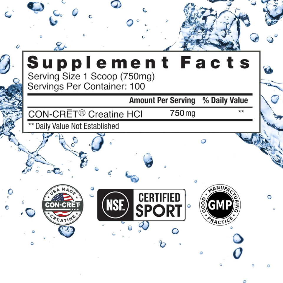 Creatine Hcl Powder | Muscle, Cognitive, Cellular Energy Support | No Bloating Or Cramps | Usa Made & Nsf Certified | Raspberry (100 Serving)
