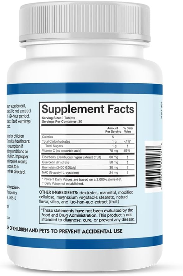 Creekside Naturals Snifflex, Children'S Sinus & Respiratory Support, Elderberry For Immune Health, Pediatrician Formulated With Nac, Quercetin & Bromelain, Zero Sugar, Vegan, 60 Soft Chewables