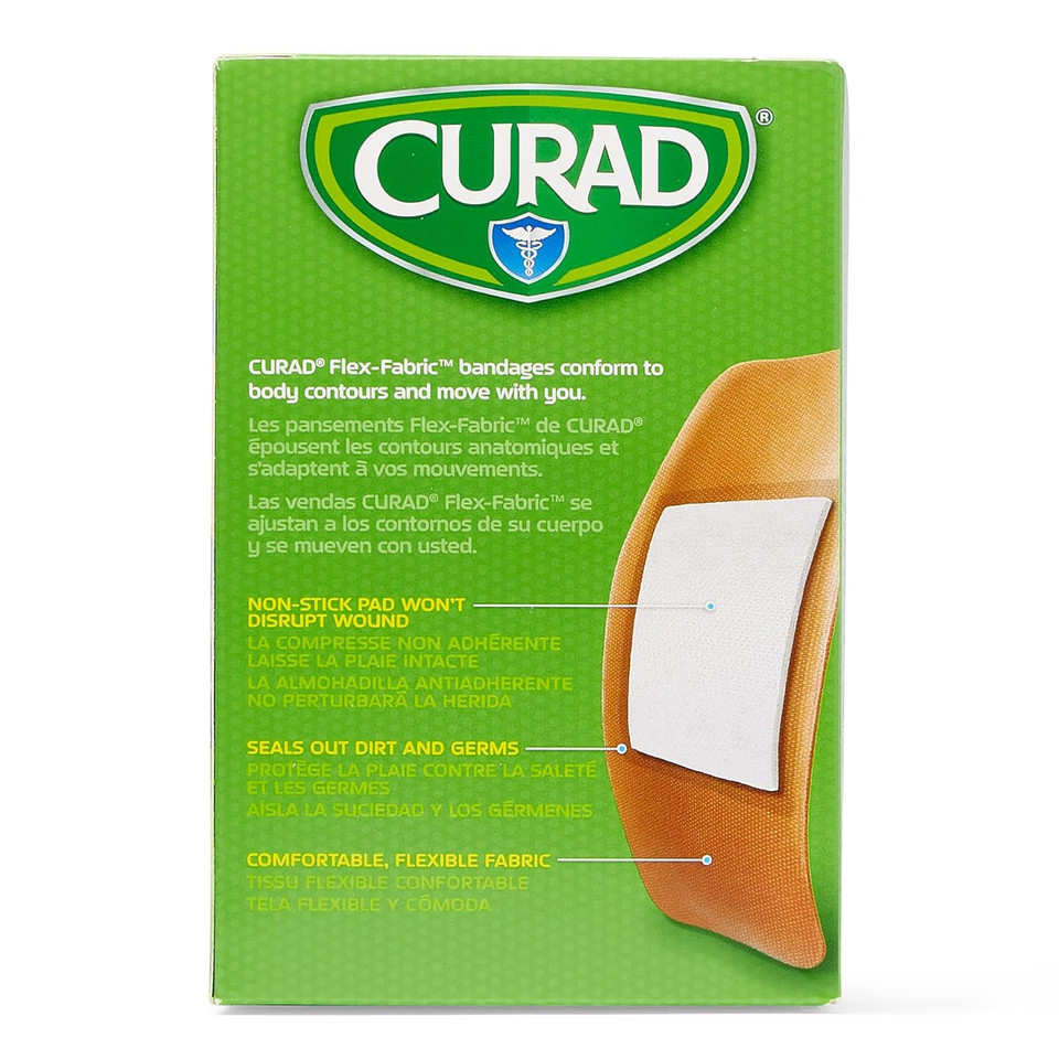 Curad Flex-Fabric Adhesive Bandages, X-Large 2X4, 50 Count