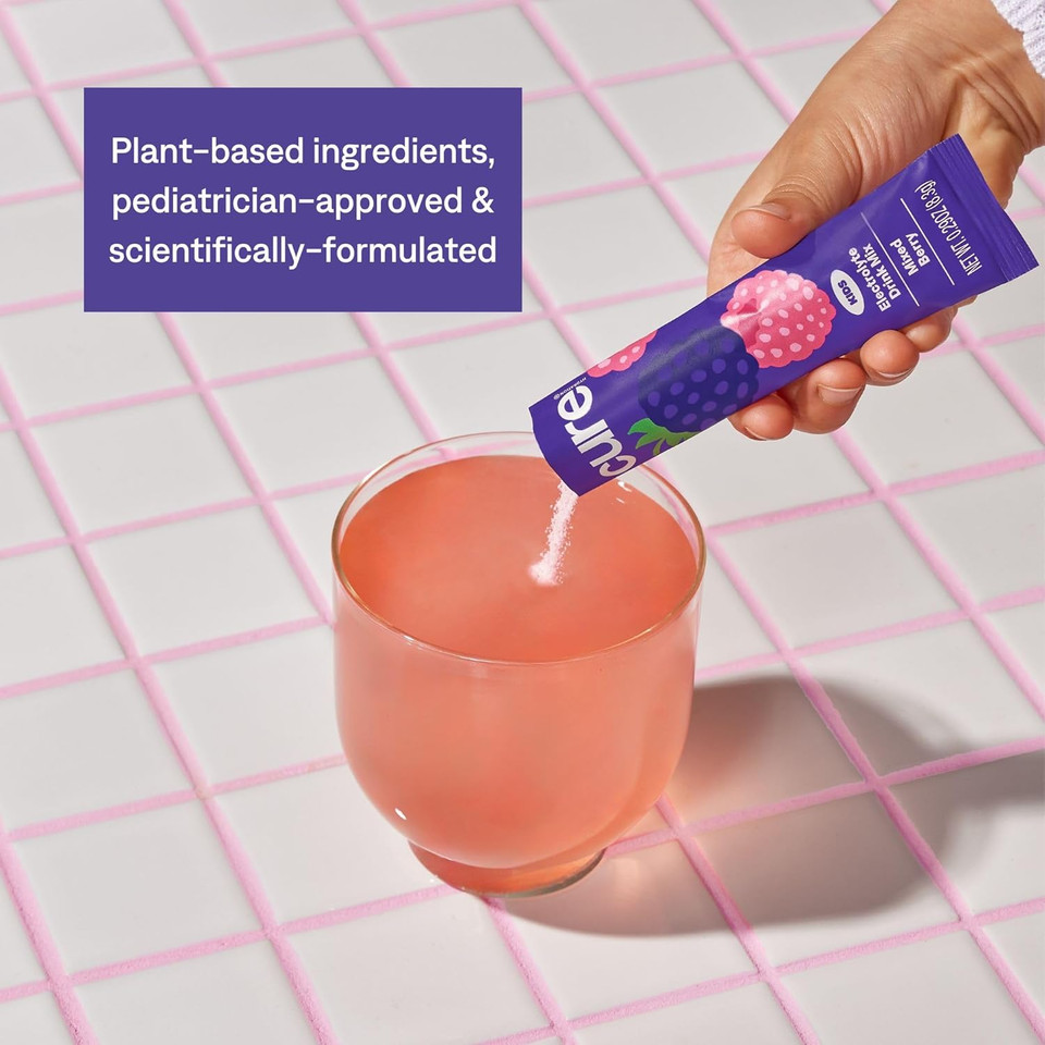 Cure Hydration - Kids Electrolyte Drink Mix | Plant-Based Pediatrician Formulated Rehydration Powder | No Added Sugar, Non-Gmo, Gluten-Free | Pink Lemonade, Mixed Berry, Fruit Punch - Bundle