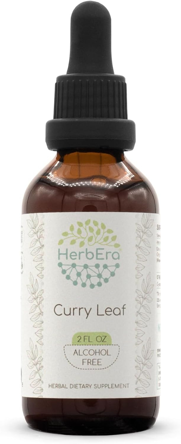 Curry Leaf B120 Alcohol-Free Herbal Extract Tincture, Concentrated Liquid Drops Natural Curry Leaf (Murraya Koenigii) Dried Leaf (4 Fl Oz)