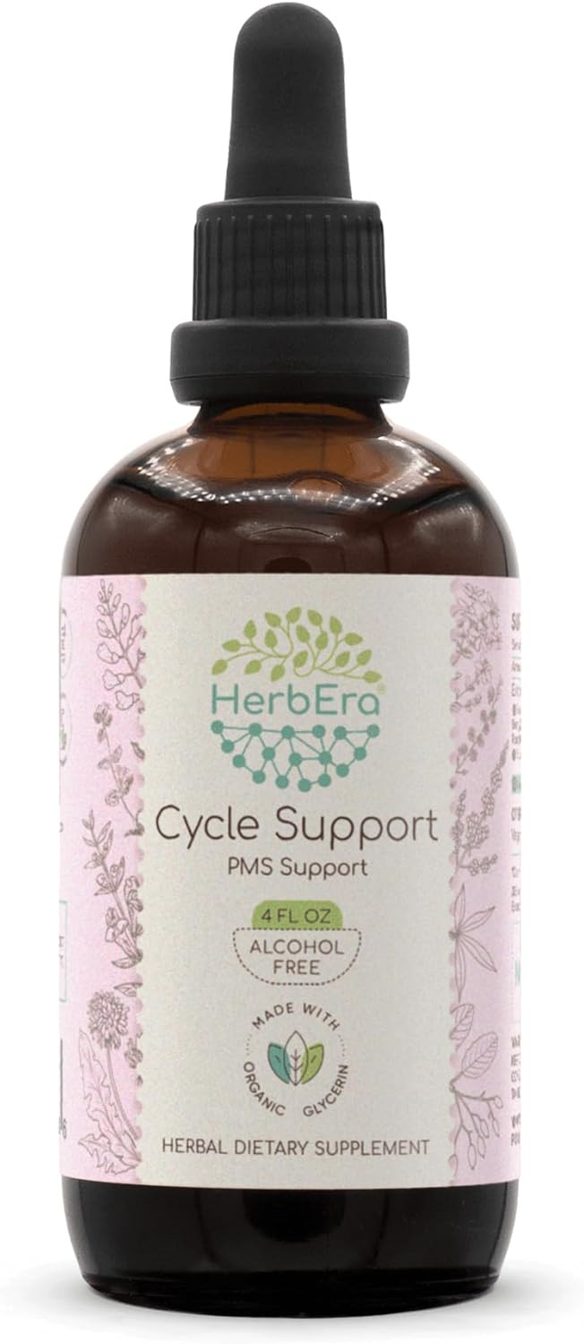 Cycle Support B120 Alcohol-Free Extract, Skullcap, Dandelion, Cramp Bark, Vitex Berry, St.John'S Wort Herb,Jamaican Dogwood, Partridgeberry Herb. Black Cohosh Root. Pms Support 4 Fl Oz