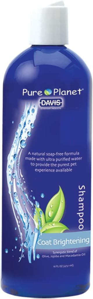 Davis Manufacturing Pure Planet  Coat Brightening Shampoo, 16 Oz, Blue