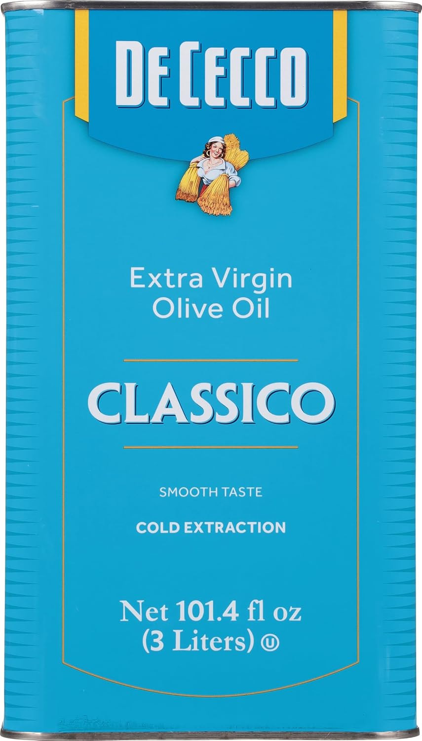 De Cecco Extra Virgin Olive Oil, Classico, Cold Extraction, Great For Cooking & Smooth Taste, 101.4 Fl Oz