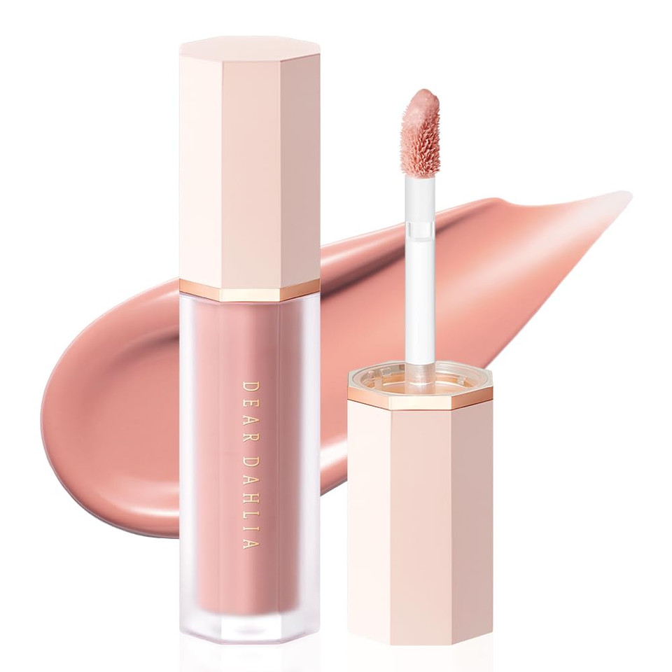 Dear Dahlia Petal Drop Blush (Hazy) - Weightless Buildable Liquid Blush With High-Pigment, Long-Lasting Dewy Finish, Natural Flush. Hydrating, Vegan, Cruelty-Free Korean Makeup For Cheeks. 0.14 Oz