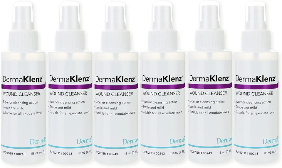 Dermarite'S Dermaklenz Wound Cleanser - Rinse-Free Gentle And Mild Cleansing, Helps Clear Wound Debris - Pump Bottle, 4 Oz., 6 Count