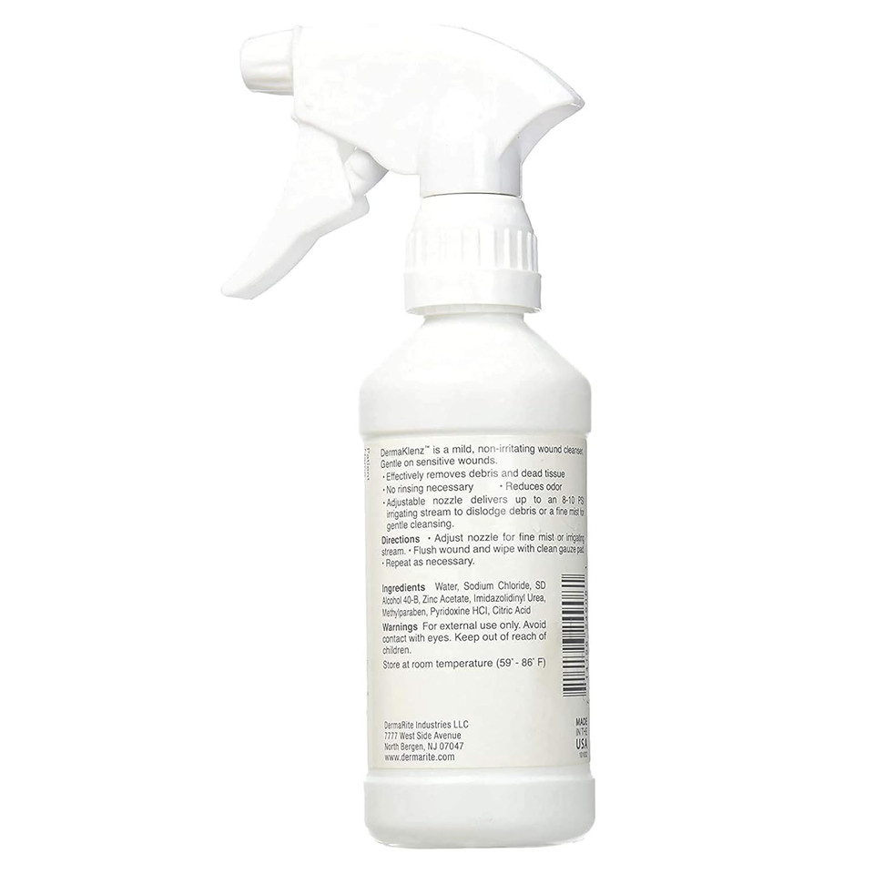 Dermarite'S Dermaklenz Wound Cleanser - Rinse-Free Gentle And Mild Cleansing, Helps Clear Wound Debris - Spray Bottle, 8 Oz., 2 Count