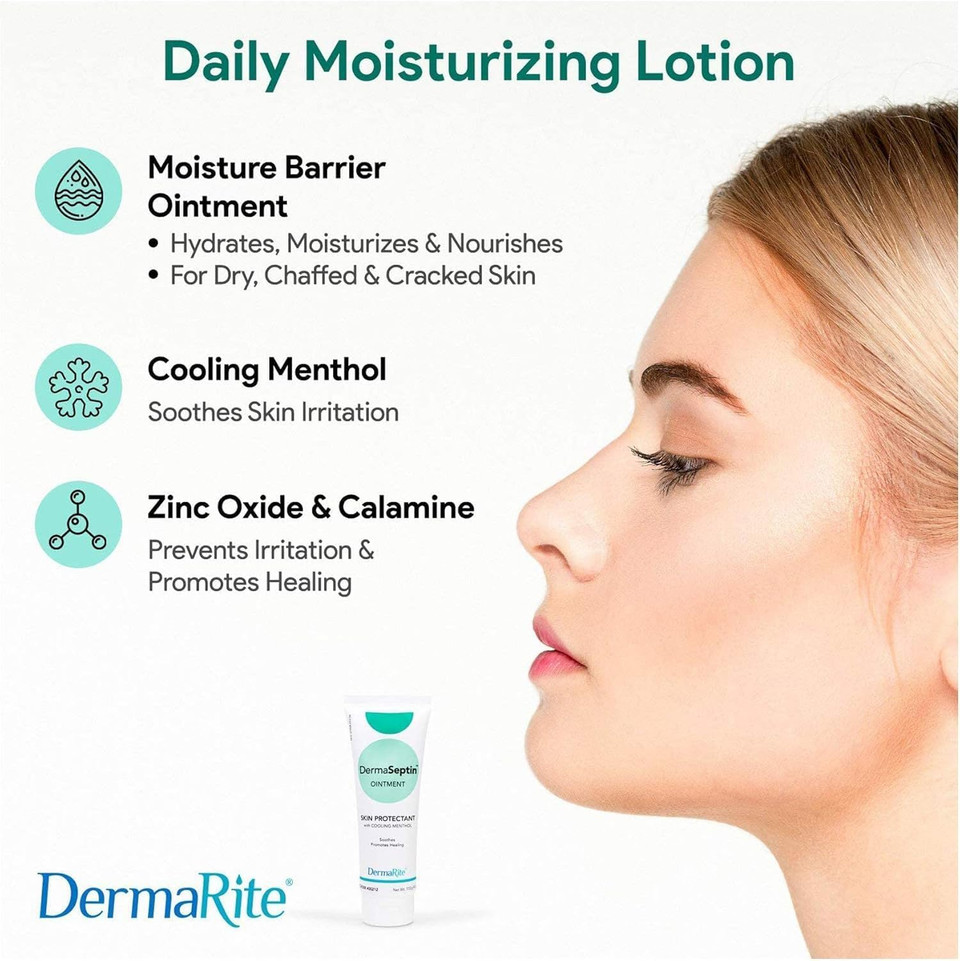 Dermaseptin Skin Protectant Ointment - 4 Oz - Barrier Cream With Cooling Methanol, Zinc And Calamine - Heals, Soothes And Protects