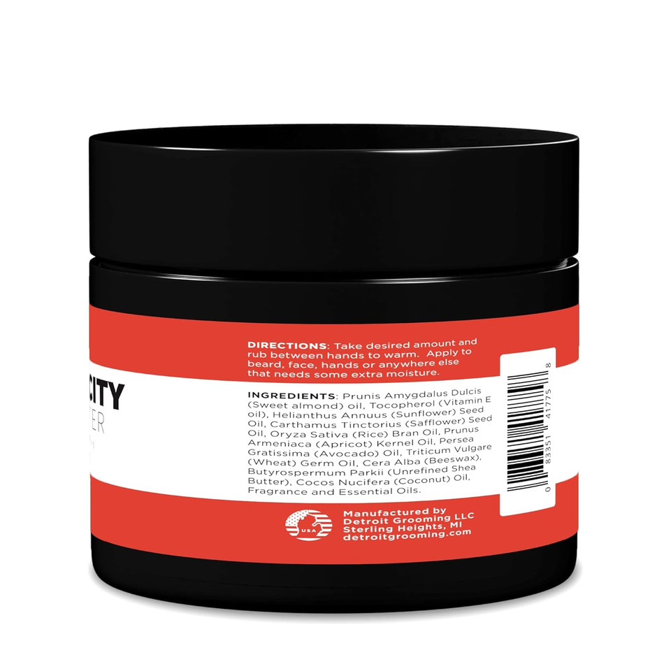 Detroit Grooming Co. Beard Butter For Men | Softens, Thickens & Hydrates With Safflower Oil & Shea Butter | 313 Scent, 2Oz