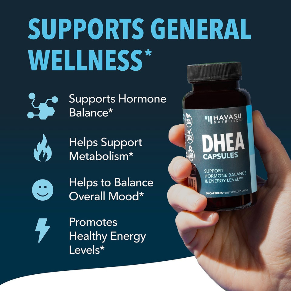 Dhea 50Mg Supplement For Hormone Balance - Supports Energy For Men And Women - Dehydroepiandrosterone Capsules For Mood, Aging & Daily Vitality - Non-Gmo, Vegan - 60 Capsules, 2-Month Supply
