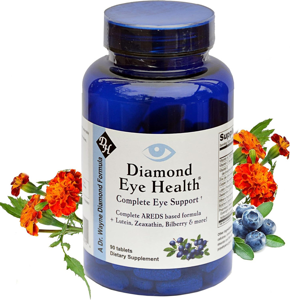 Diamond Eye Health - Natural Vitamins For Complete Eye Support - Healthy Eye Vitamins - Eye Health Vitamins To Help Preserve Aging Eyes - Vegan, Gluten-Free, Dairy-Free - (90 Count)