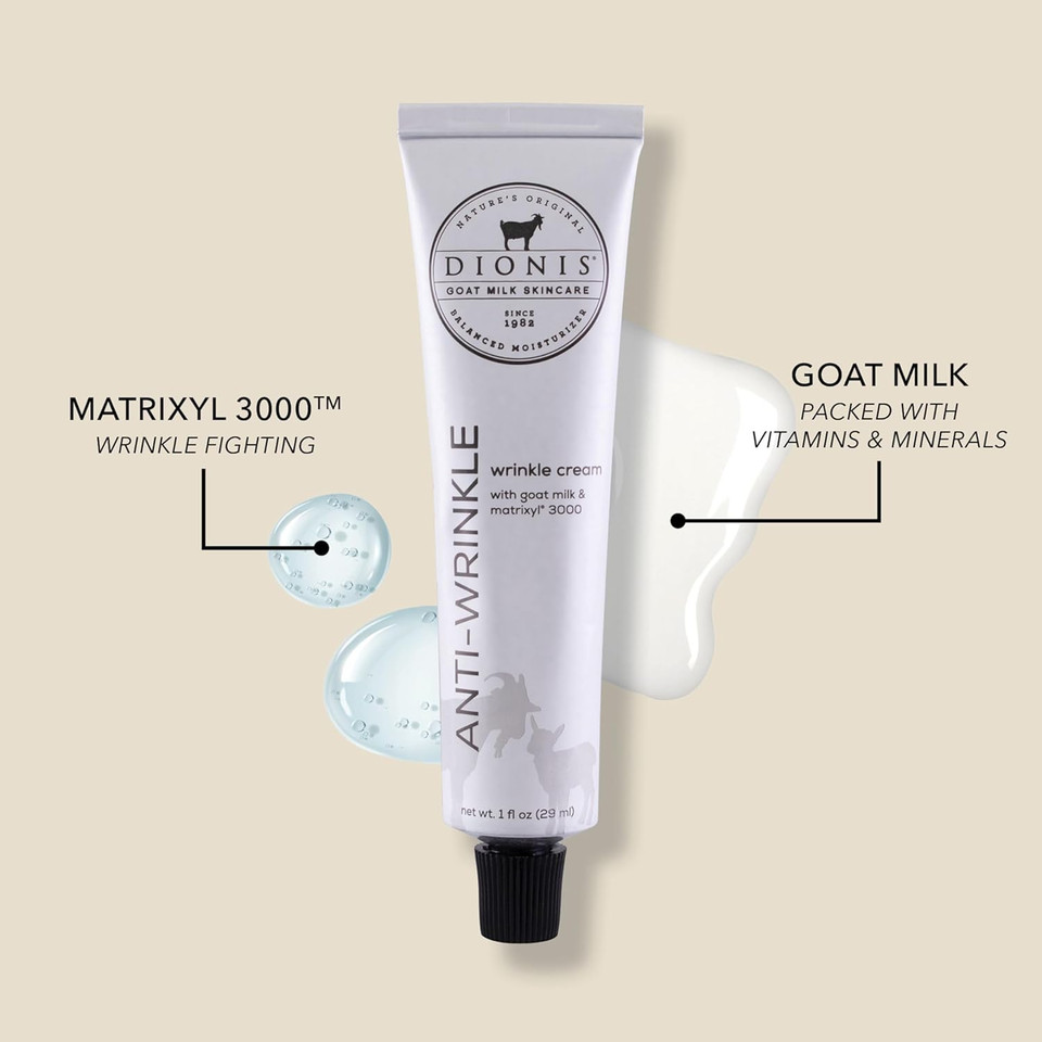 Dionis Goat Milk Skincare 1 Fl Oz Anti-Wrinkle Cream With Matrixyl 3000 - Reduce Fine Lines And Wrinkles, Anti-Aging Cream For Younger Smoother Skin, Day And Night Cream