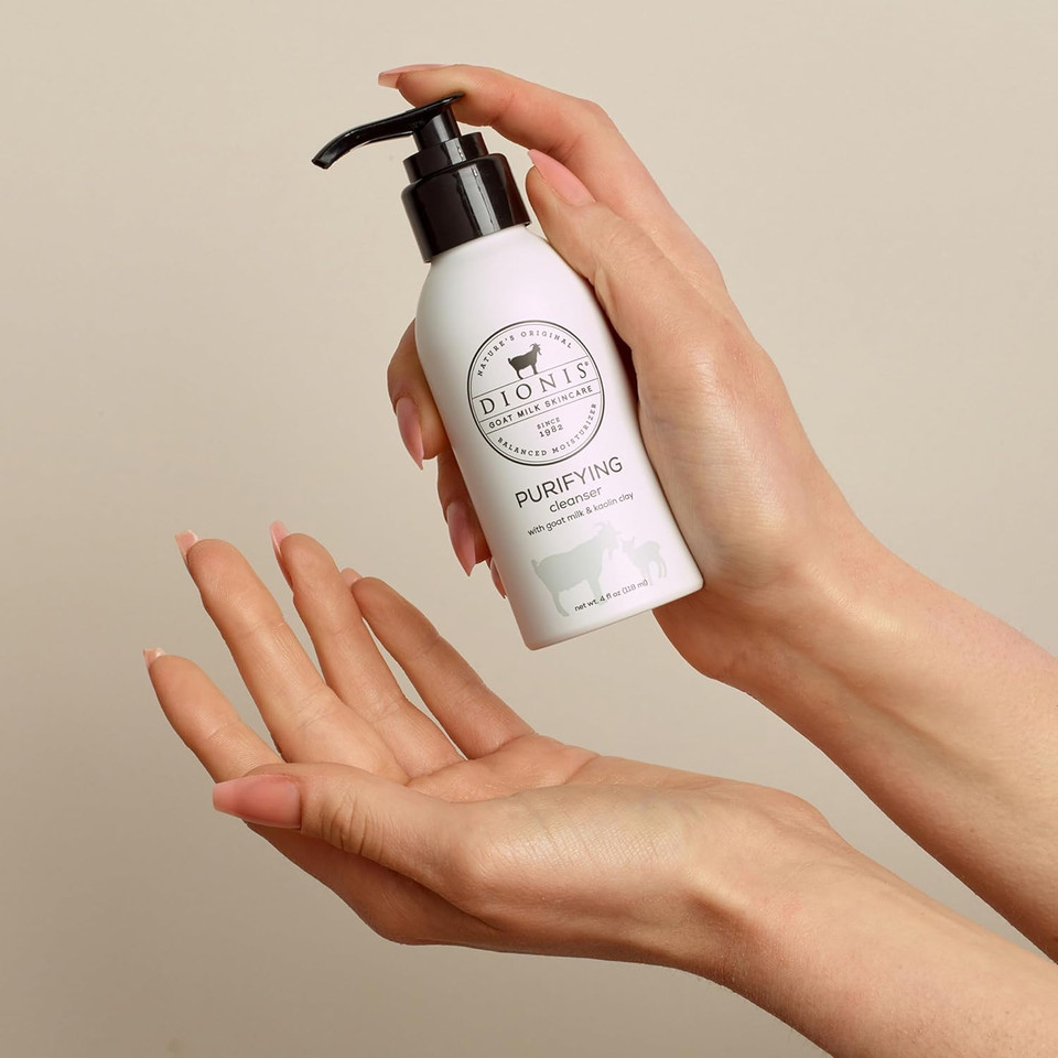 Dionis Goat Milk Skincare 4 Fl Oz Purifying Cleanser With Kaolin Clay, Gentle Facial Cleanser For Daily Use, Non-Drying Formula, Cruelty Free & Paraben Free, Good For All Skin Types