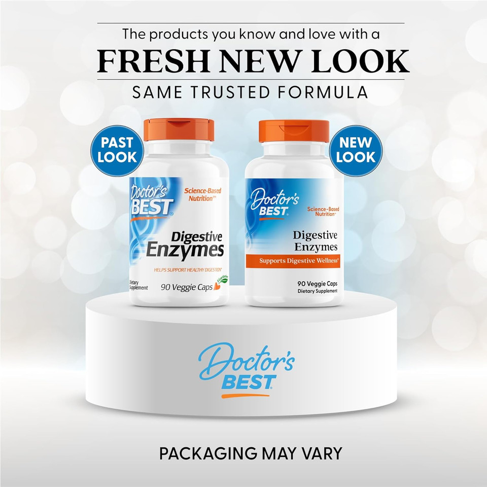 Doctors Best Digestive Enzymes, Supports Digestive Wellness, Non-Gmo, Vegetarian 90 Veggie Caps