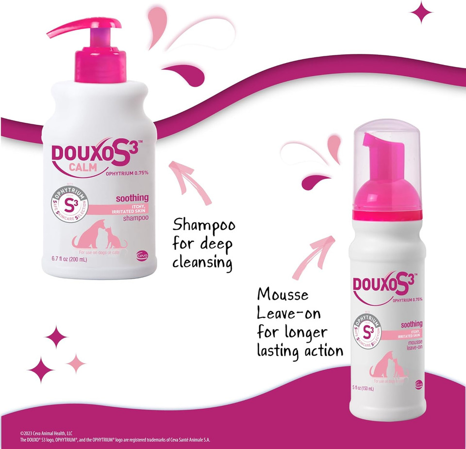 Douxo® S3 Calm Combo Set | Douxo S3 Calm Shampoo (6.7Oz) & Douxo® S3 Calm Mousse (5.1 Oz)