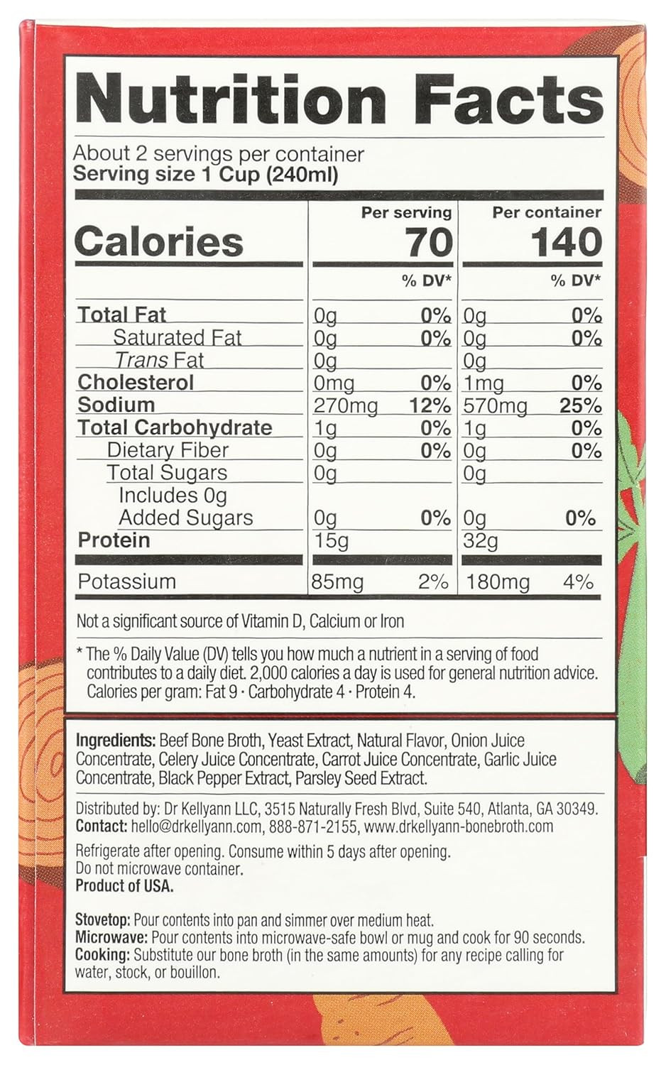 Dr Kellyann Broth Bone Beef Classic 16.9 Fo