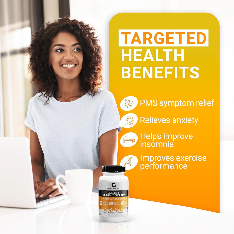 Dr. Emery'S Hormone Support Supplement For Women, Hormone Balance Vitamins - Multivitamin, Natural Essential Vitamins, Zinc, B Vitamin, Magnesium - 120 Caps
