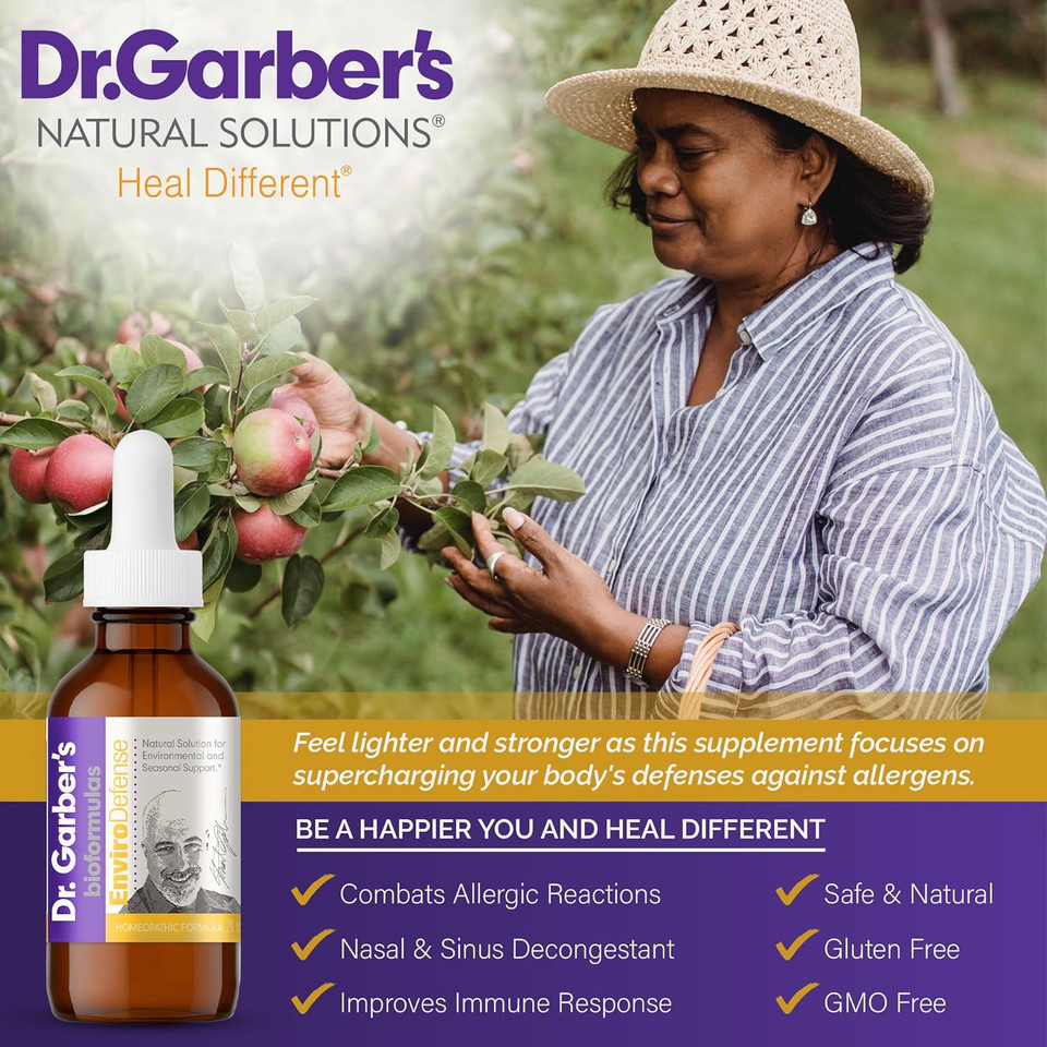 Dr. Garber'S Natural Solutions Enviro Defense Oral Drops - Gemmotherapy Liquid Supplement To Protect From Allergens, Including Unhealthy Air, Relieve Sinus Congestion, & Improve Immune Response - 60Ml