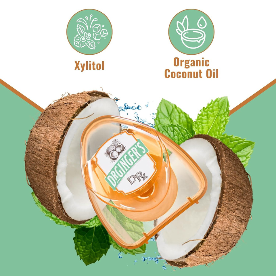 Dr. Ginger'S White Charcoal Dental Floss - Expandable Floss For Deep Cleaning, Mint - 32Yds, 3 Pcs - Tooth Floss Infused With Coconut Oil And Xylitol For Effective Oral Care And Plaque Removal